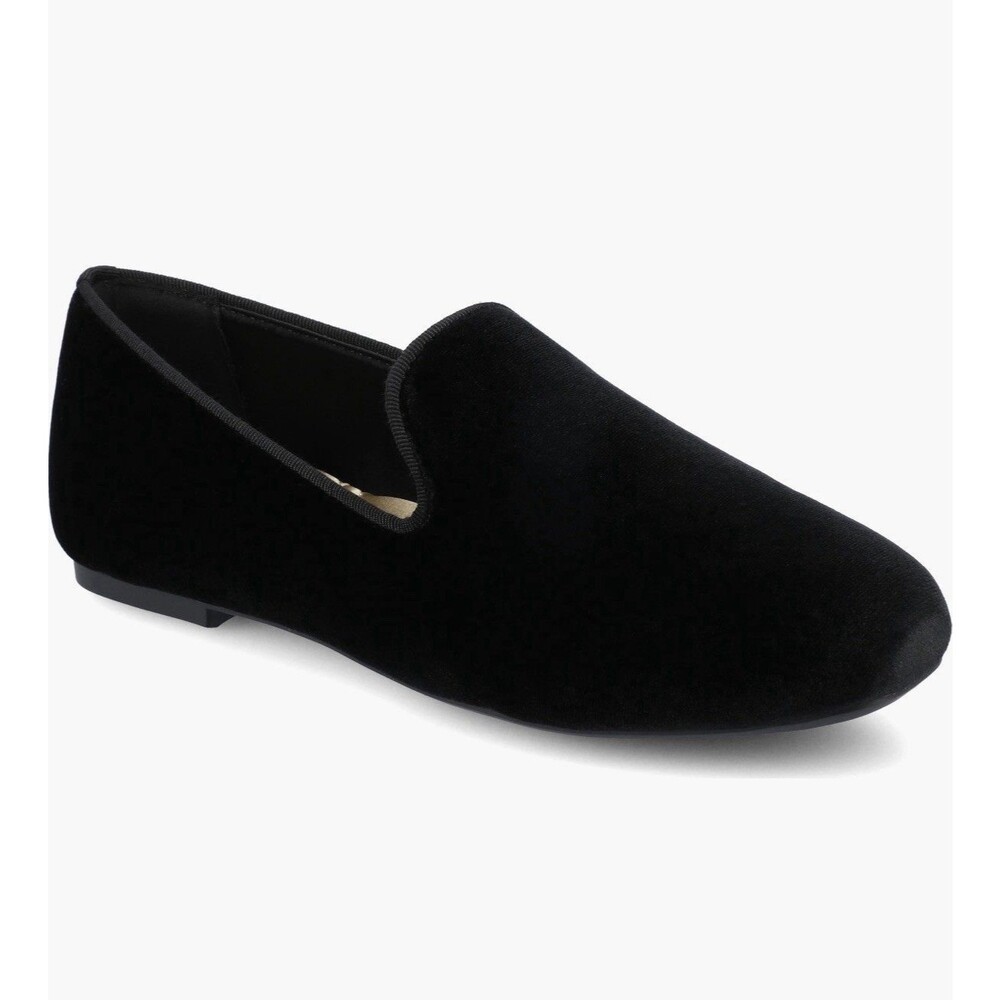 Birdies Starling Flat Black Velvet Women's Size 10 Quilted Insole Comfort Luxury